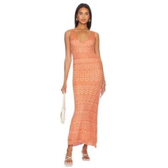 SNDYS x REVOLVE Shona Crochet Maxi / Cover-Up Dress - Size Small - Picture 1 of 7